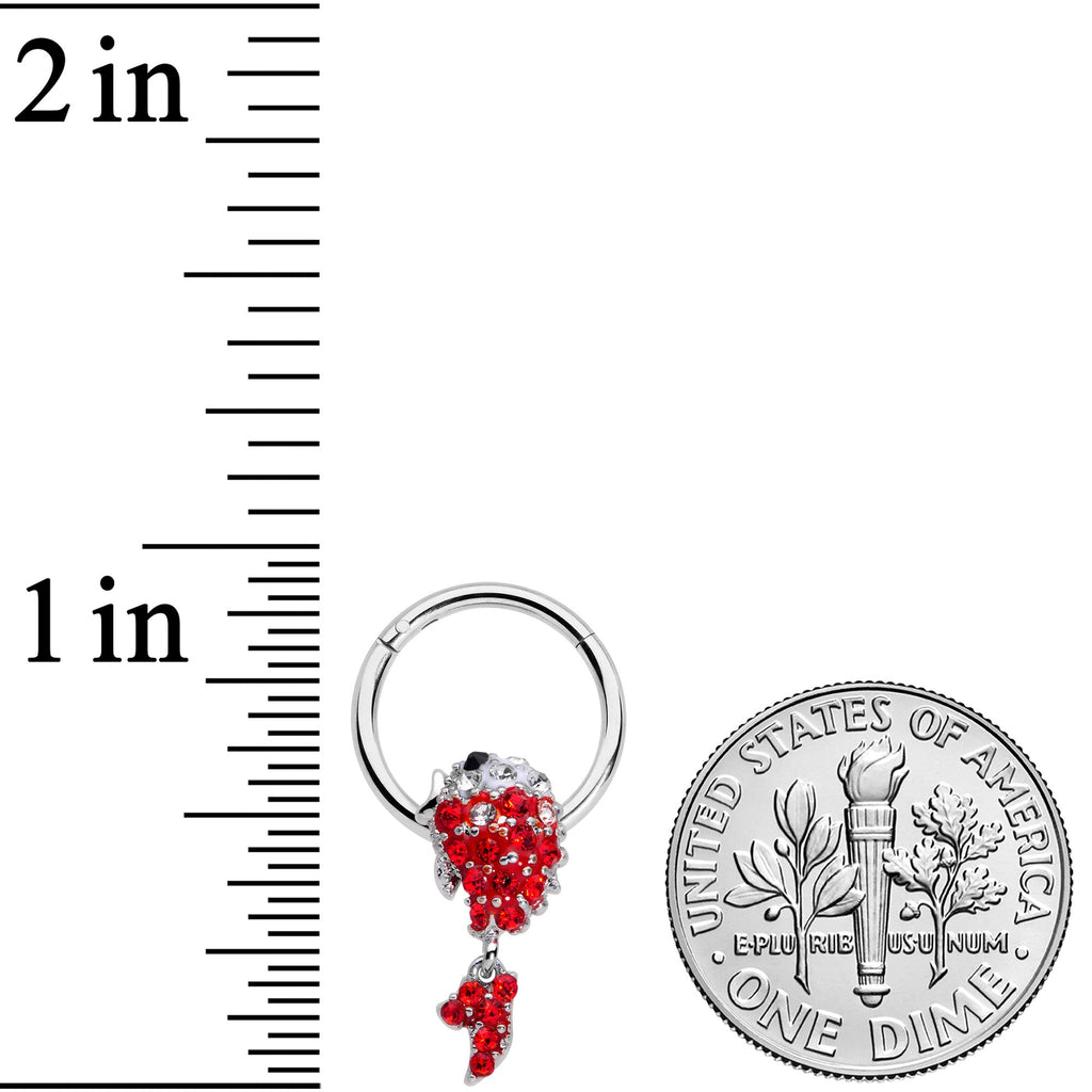BodyCandy 16G 3/8 Red Gem Sweet Fish Dangle BCR Captive Bead Ring — lifestyle context