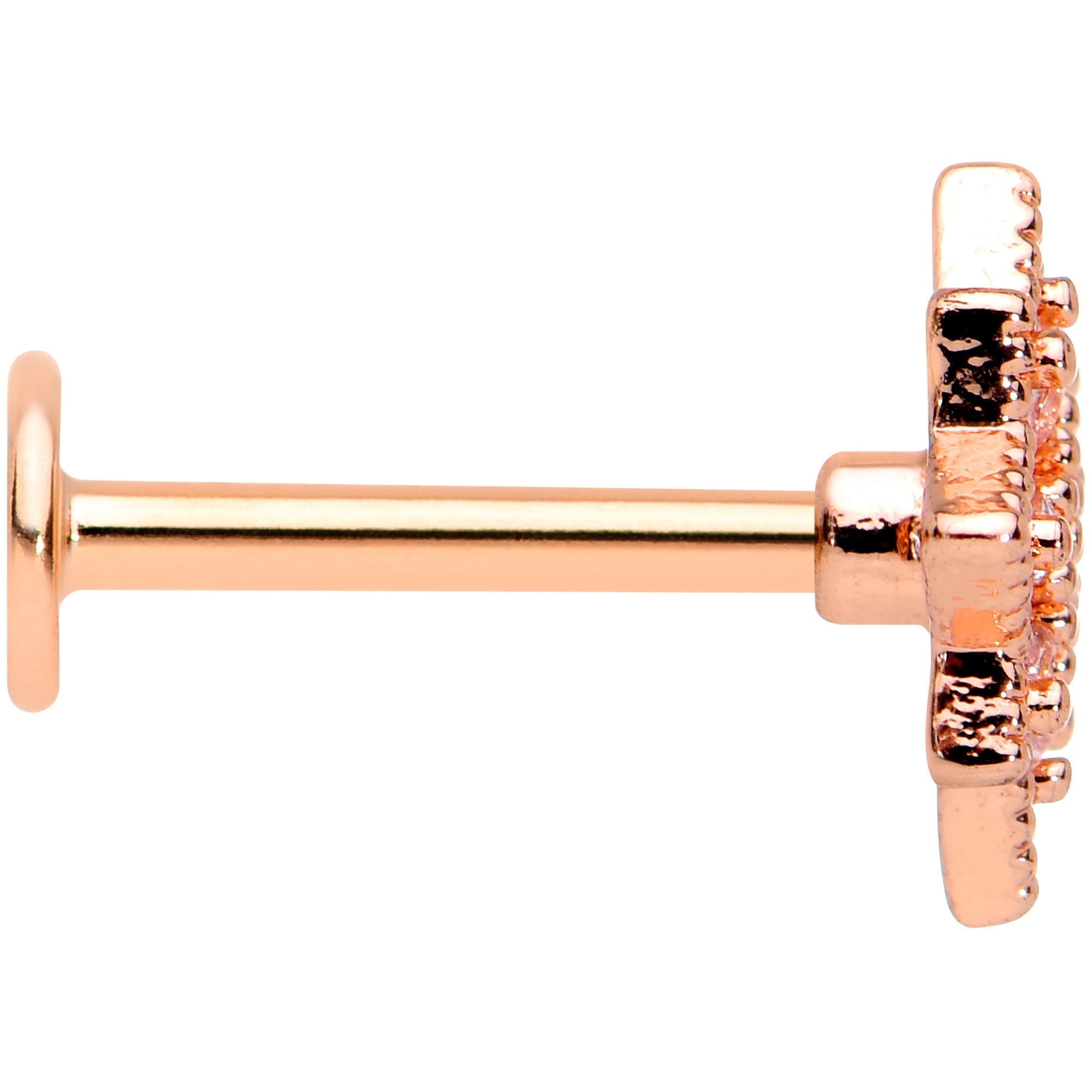 BodyCandy 16G 5/16 Green Gem Rose Gold Tone Evening Star Labret Tragus — lifestyle context