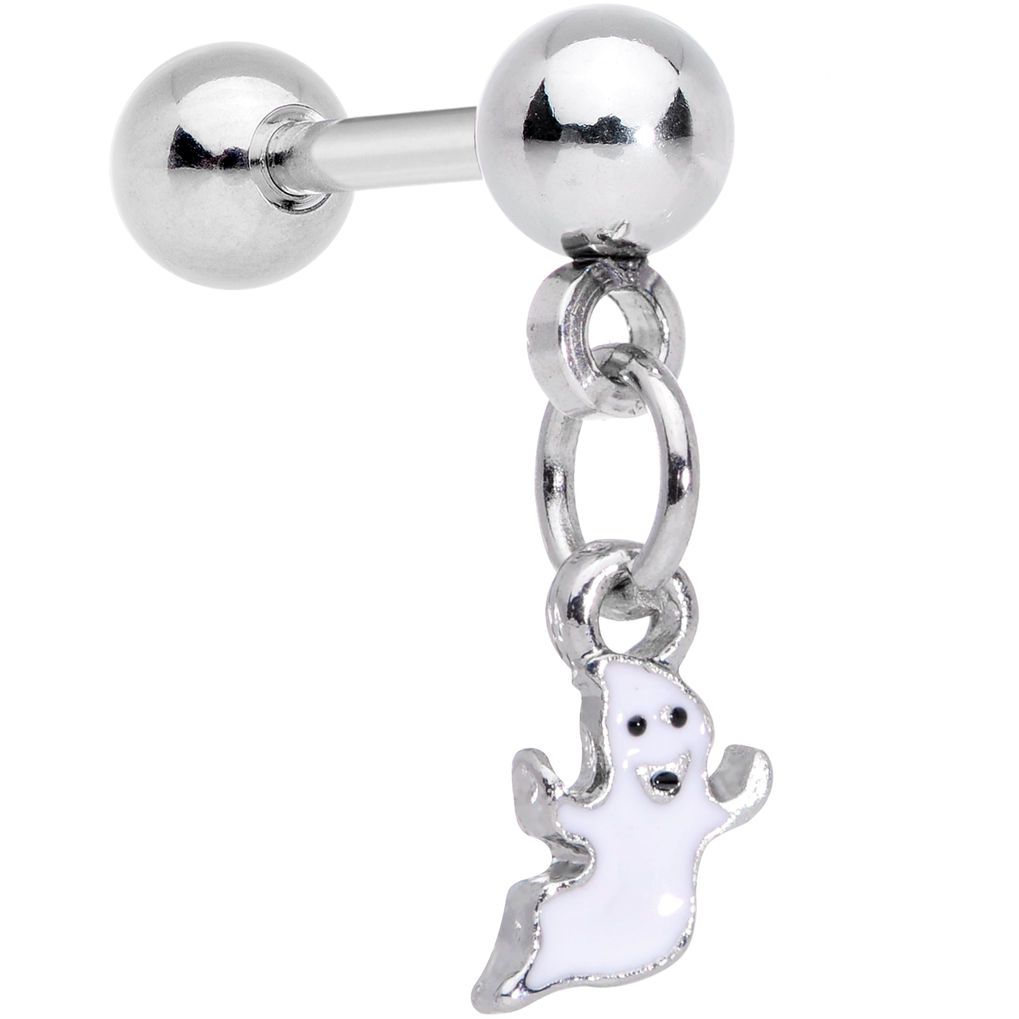 BodyCandy 16G 1/4 Clear Gem Happy Ghost Halloween Dangle Cartilage Earring — main product shot