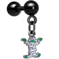 BodyCandy 16G 1/4 Black Green Mummy Halloween Dangle Cartilage Earring — main product shot
