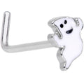 BodyCandy 20G 7mm Happy Ghost Halloween L Shaped Nose Ring — main product shot
