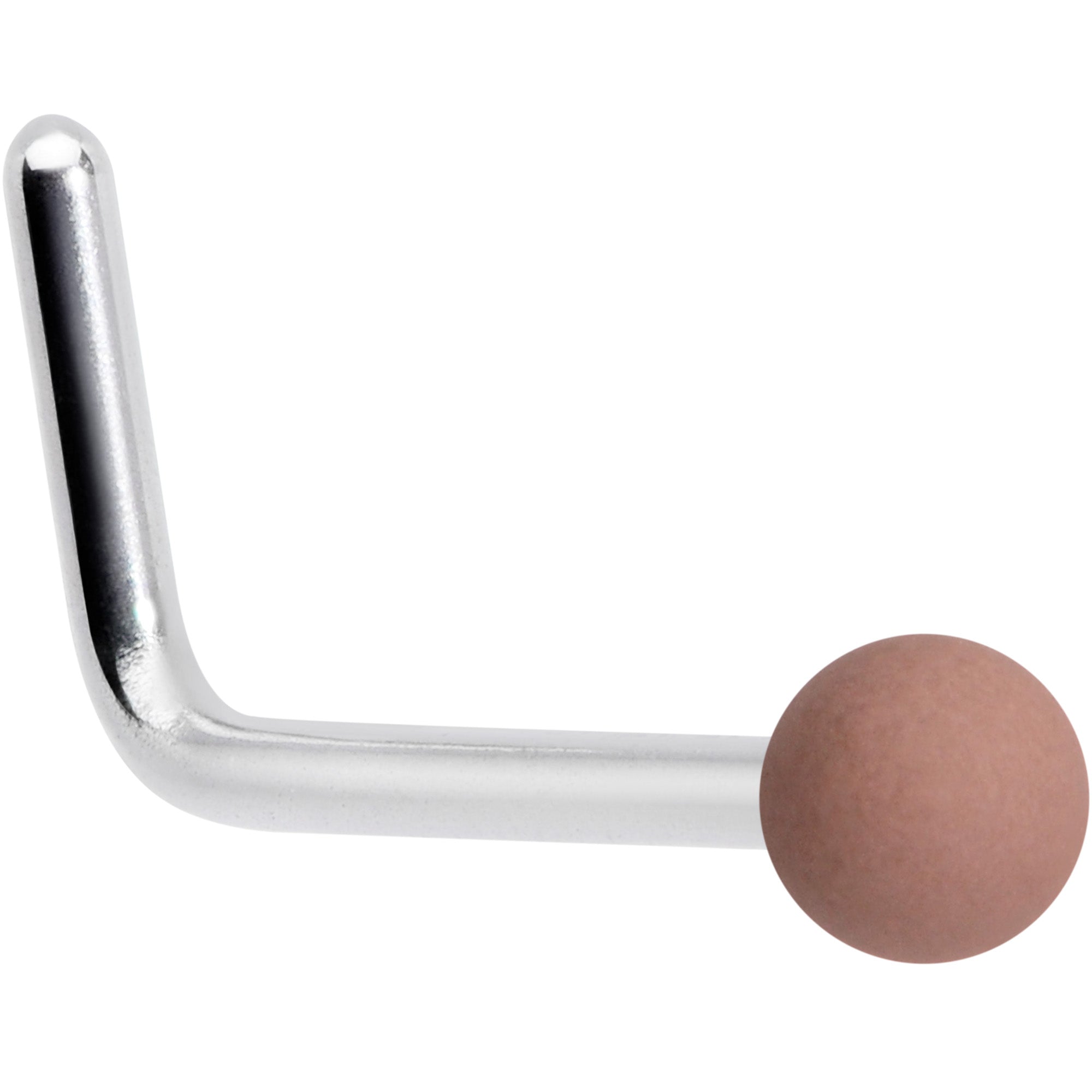 BodyCandy 20G 7mm Brown Matte 2mm L Shaped Nose Ring — main product shot