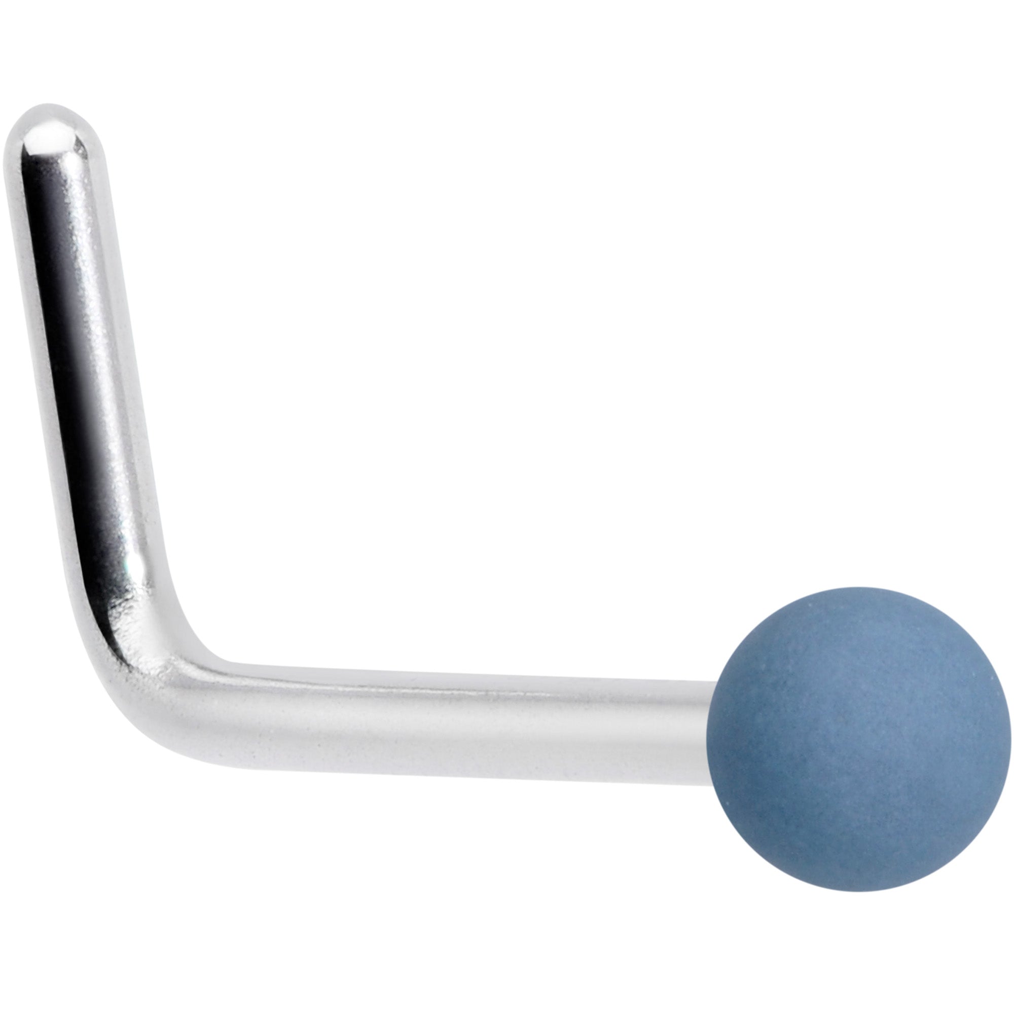 BodyCandy 20G 7mm Light Grey Matte 2mm L Shaped Nose Ring — main product shot