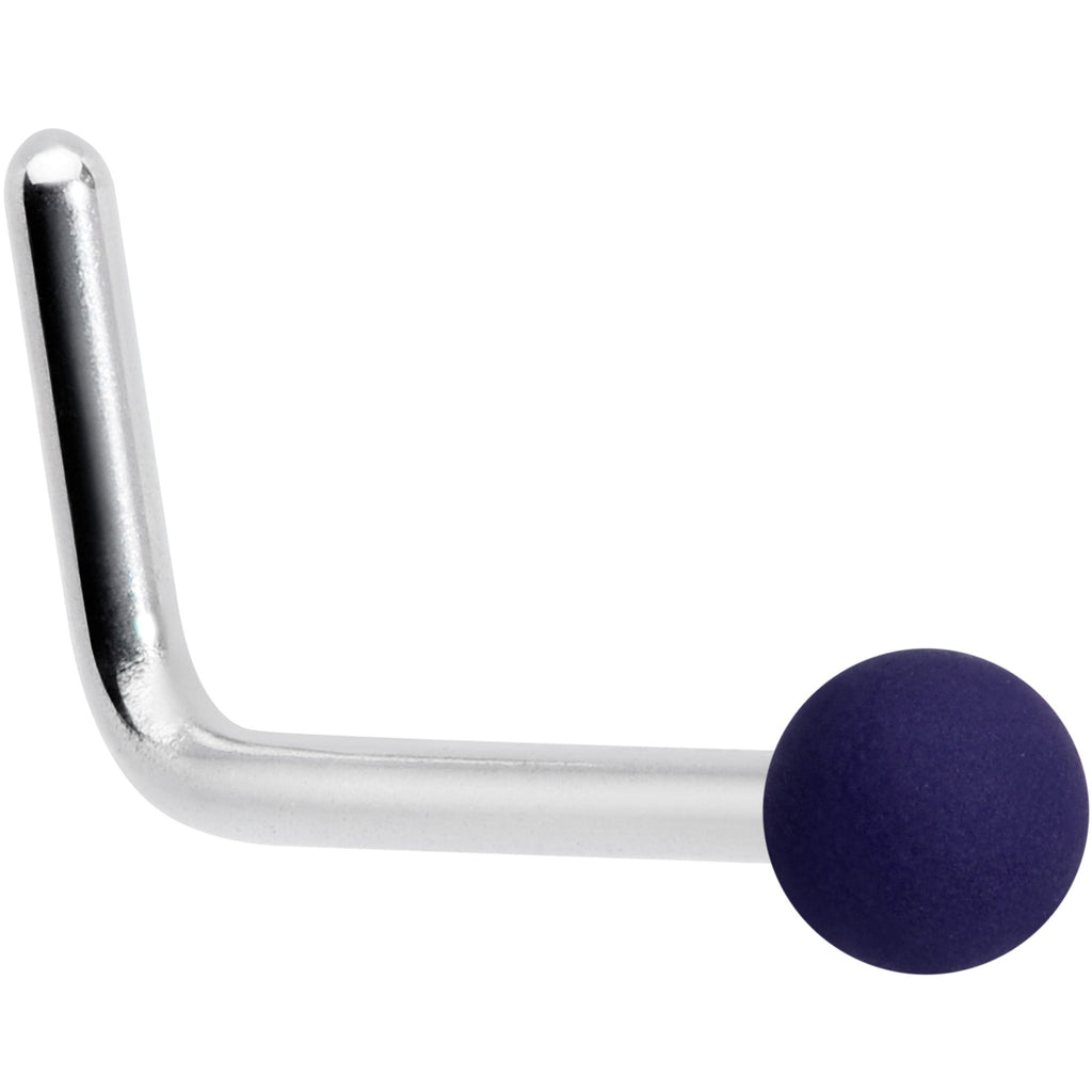 BodyCandy 20G 7mm Dark Blue Matte 2mm L Shaped Nose Ring — main product shot