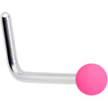 BodyCandy 20G 7mm Pink Matte 2mm L Shaped Nose Ring — main product shot