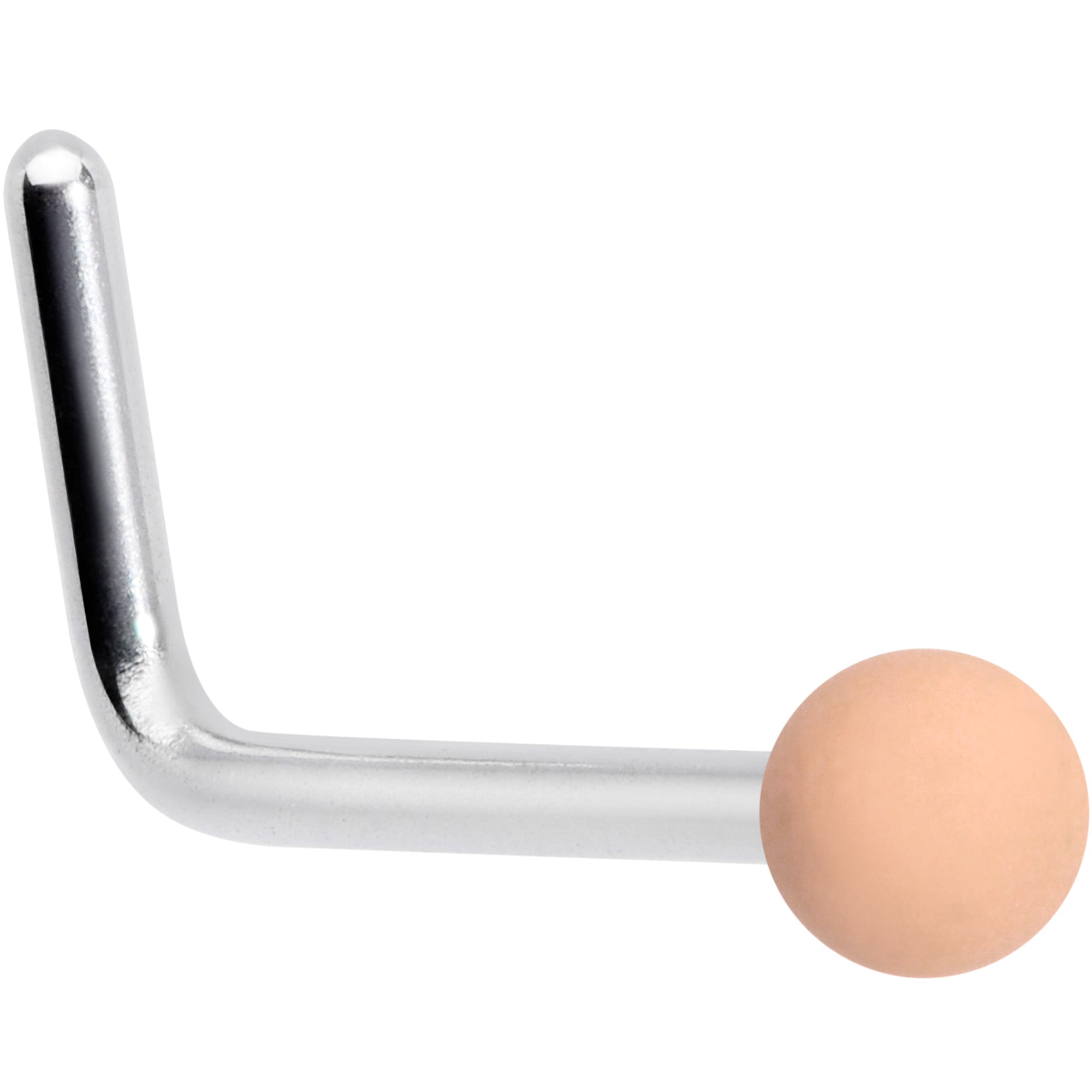 BodyCandy 20G 7mm Beige Matte 2mm L Shaped Nose Ring — main product shot