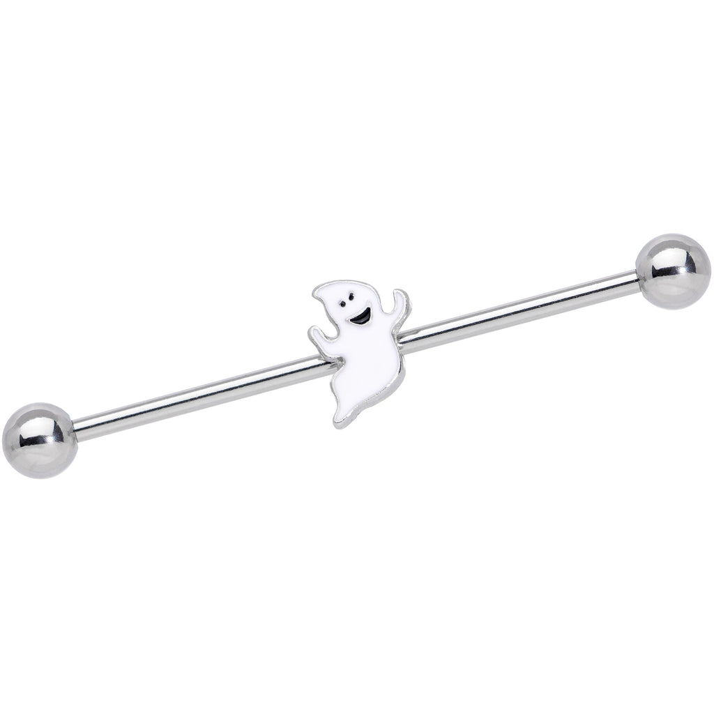 BodyCandy 14G Happy Ghost Halloween Industrial Barbell 38mm — main product shot