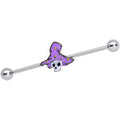 BodyCandy 14G Skull Purple Witch Hat Halloween Industrial Barbell 38mm — main product shot
