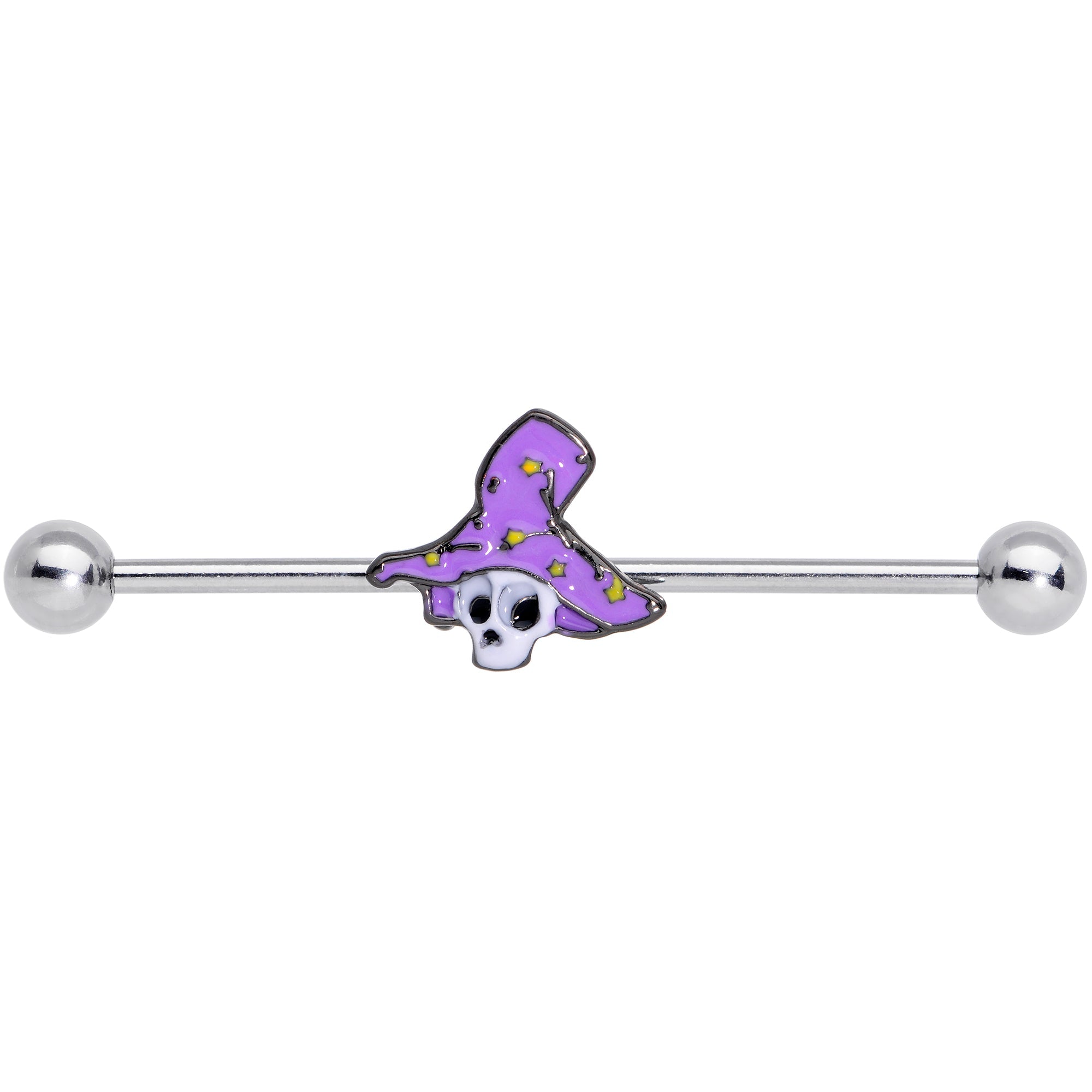 BodyCandy 14G Skull Purple Witch Hat Halloween Industrial Barbell 38mm — lifestyle context