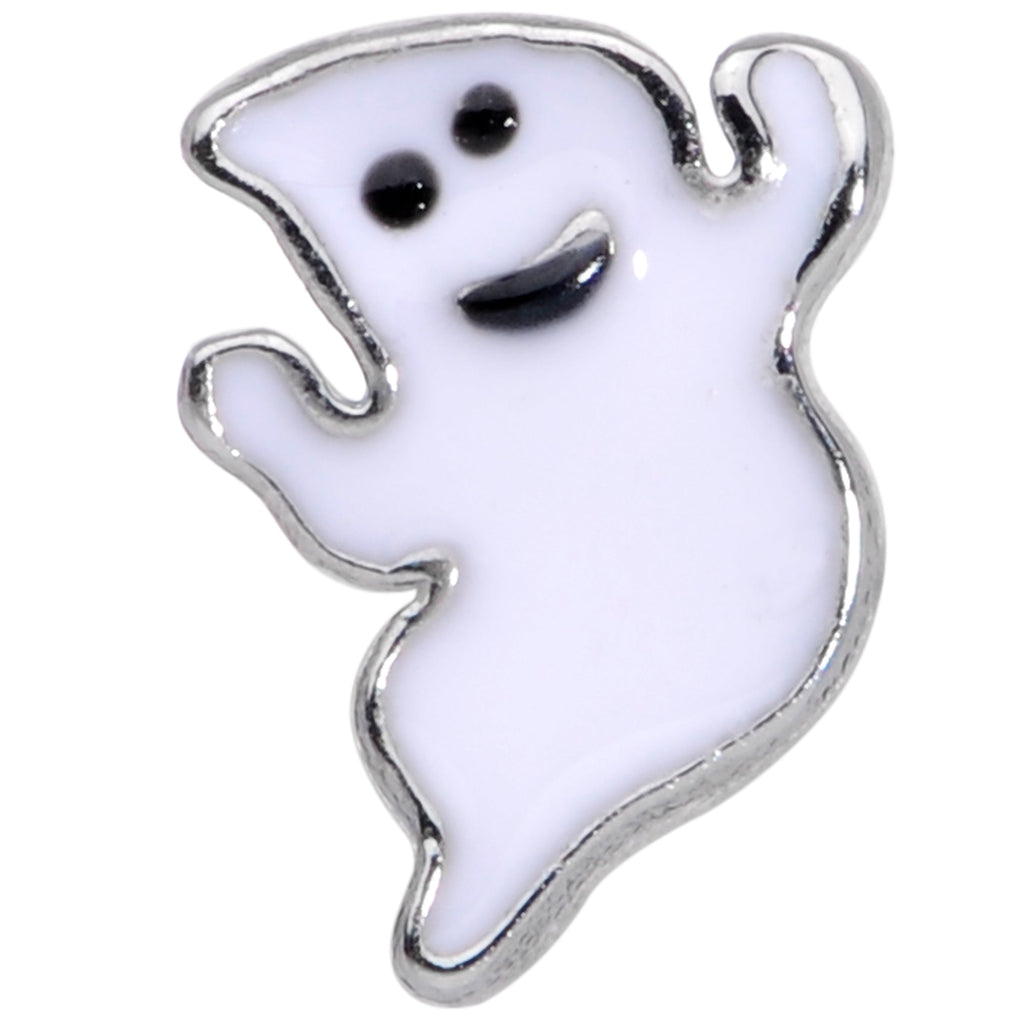 BodyCandy 16G 5/16 Happy Ghost Halloween Labret Monroe Tragus — detail close-up