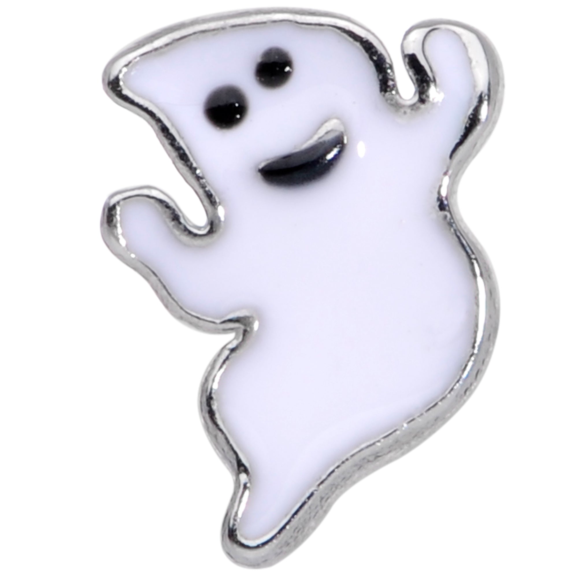 BodyCandy 16G 5/16 Happy Ghost Halloween Labret Monroe Tragus — detail close-up