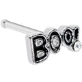 BodyCandy 20G 1/4 Clear Gem Black Boo Halloween Nose Bone — main product shot