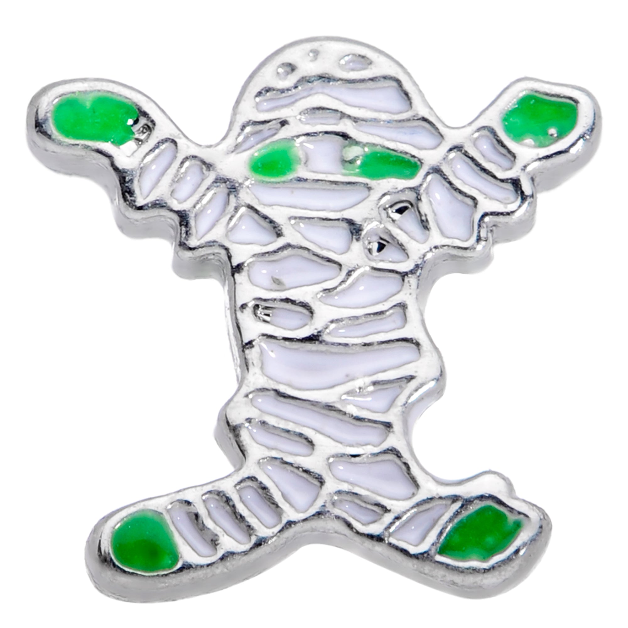 BodyCandy 20G 7mm Green Mummy Halloween Nose Bone — detail close-up