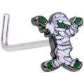 BodyCandy 20G 7mm Black Green Mummy Halloween L Shaped Nose Ring — main product shot