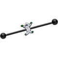 BodyCandy 14G Black Green Mummy Halloween Industrial Barbell 38mm — main product shot