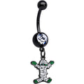 BodyCandy Clear Gem Black Green Mummy Halloween Dangle Belly Ring — main product shot