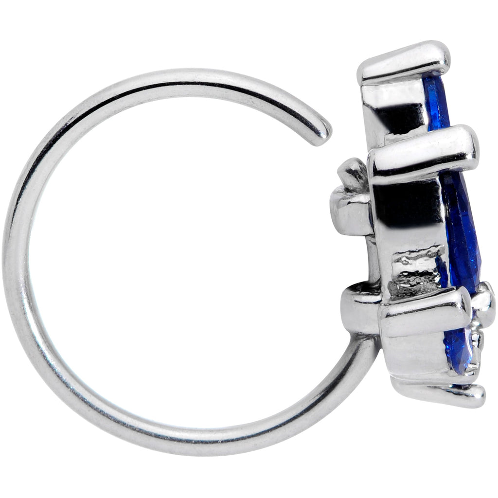 BodyCandy 20G 5/16 Blue Gem Raindrop Nose Hoop — lifestyle context