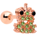 BodyCandy 16G 1/4 Green Gem Rose Gold Tone Royal Frog Cartilage Tragus — main product shot