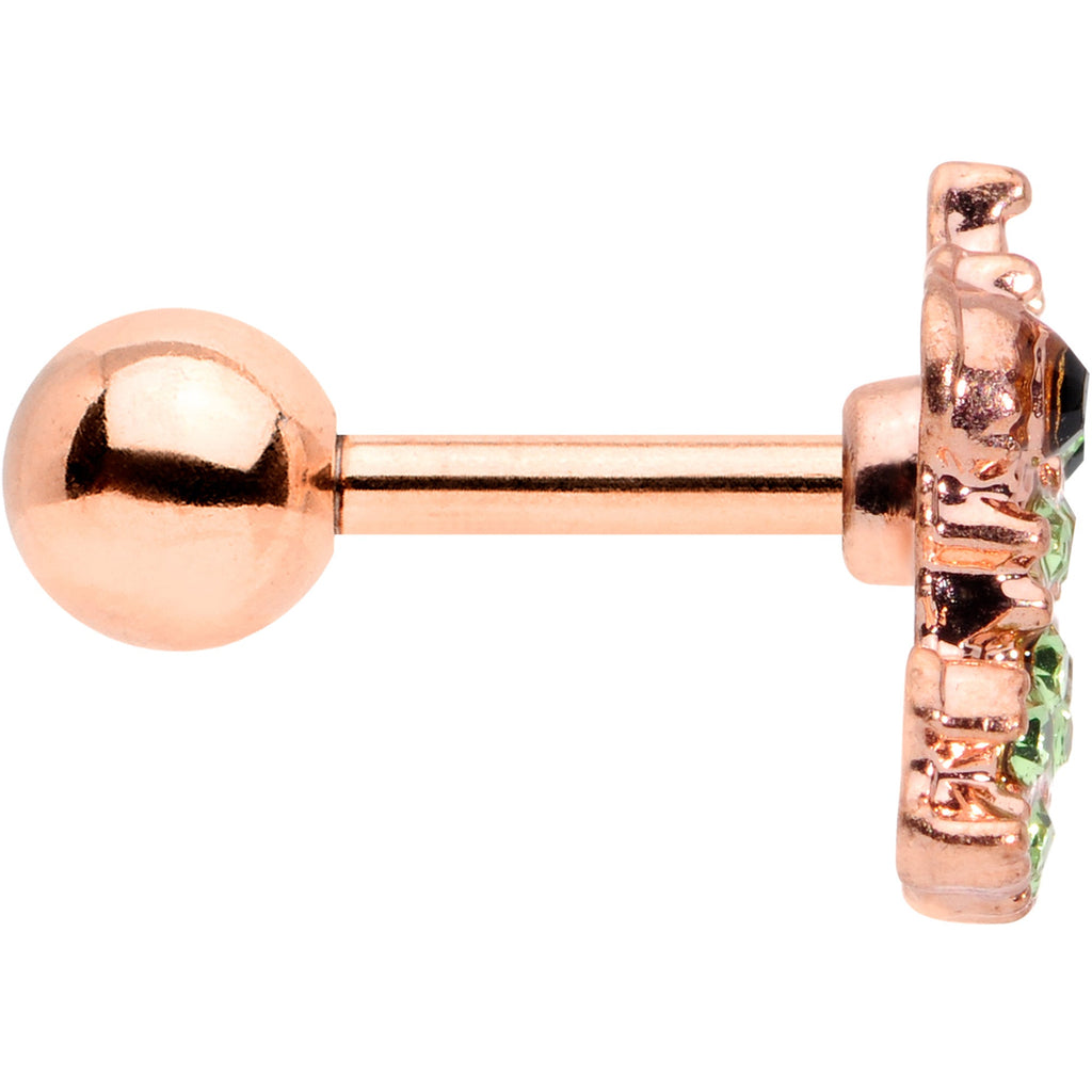 BodyCandy 16G 1/4 Green Gem Rose Gold Tone Royal Frog Cartilage Tragus — lifestyle context