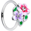 BodyCandy 20G 5/16 Clear Gem Fanciful Flowers Nose Hoop — main product shot
