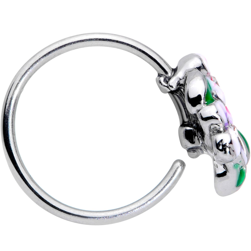 BodyCandy 20G 5/16 Clear Gem Fanciful Flowers Nose Hoop — lifestyle context