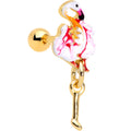 BodyCandy 16G 1/4 Gold Tone Pink Flamingo Dangle Cartilage Tragus Earring — main product shot