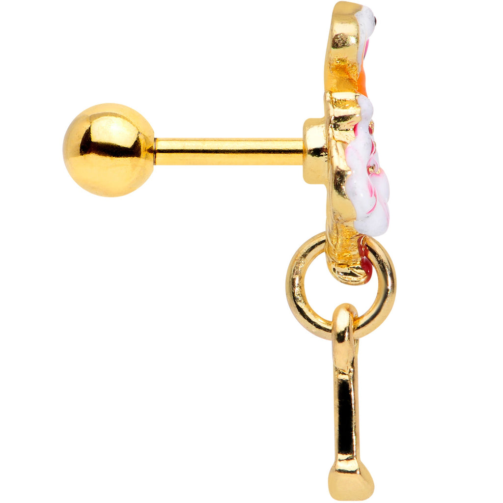 BodyCandy 16G 1/4 Gold Tone Pink Flamingo Dangle Cartilage Tragus Earring — lifestyle context