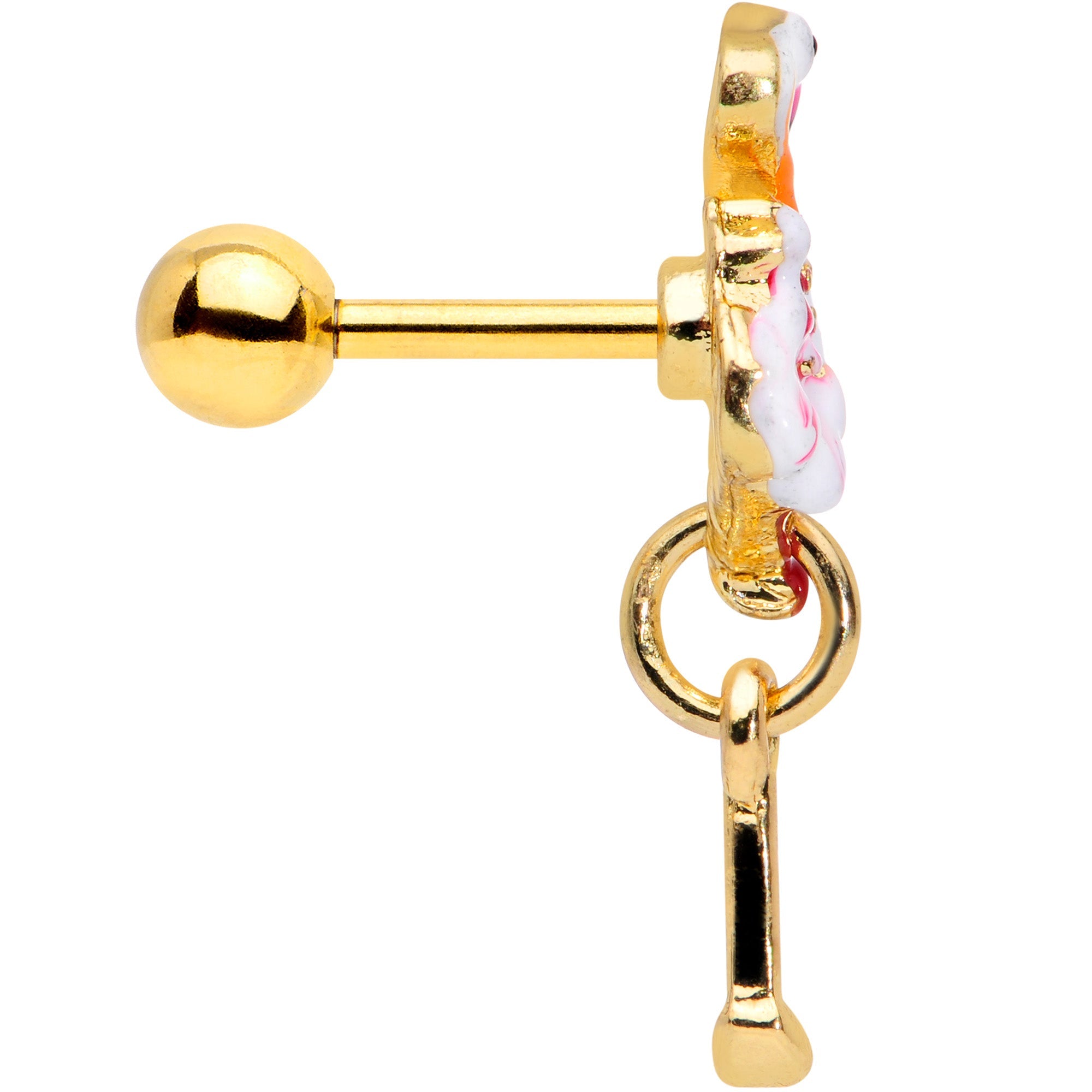 BodyCandy 16G 1/4 Gold Tone Pink Flamingo Dangle Cartilage Tragus Earring — lifestyle context