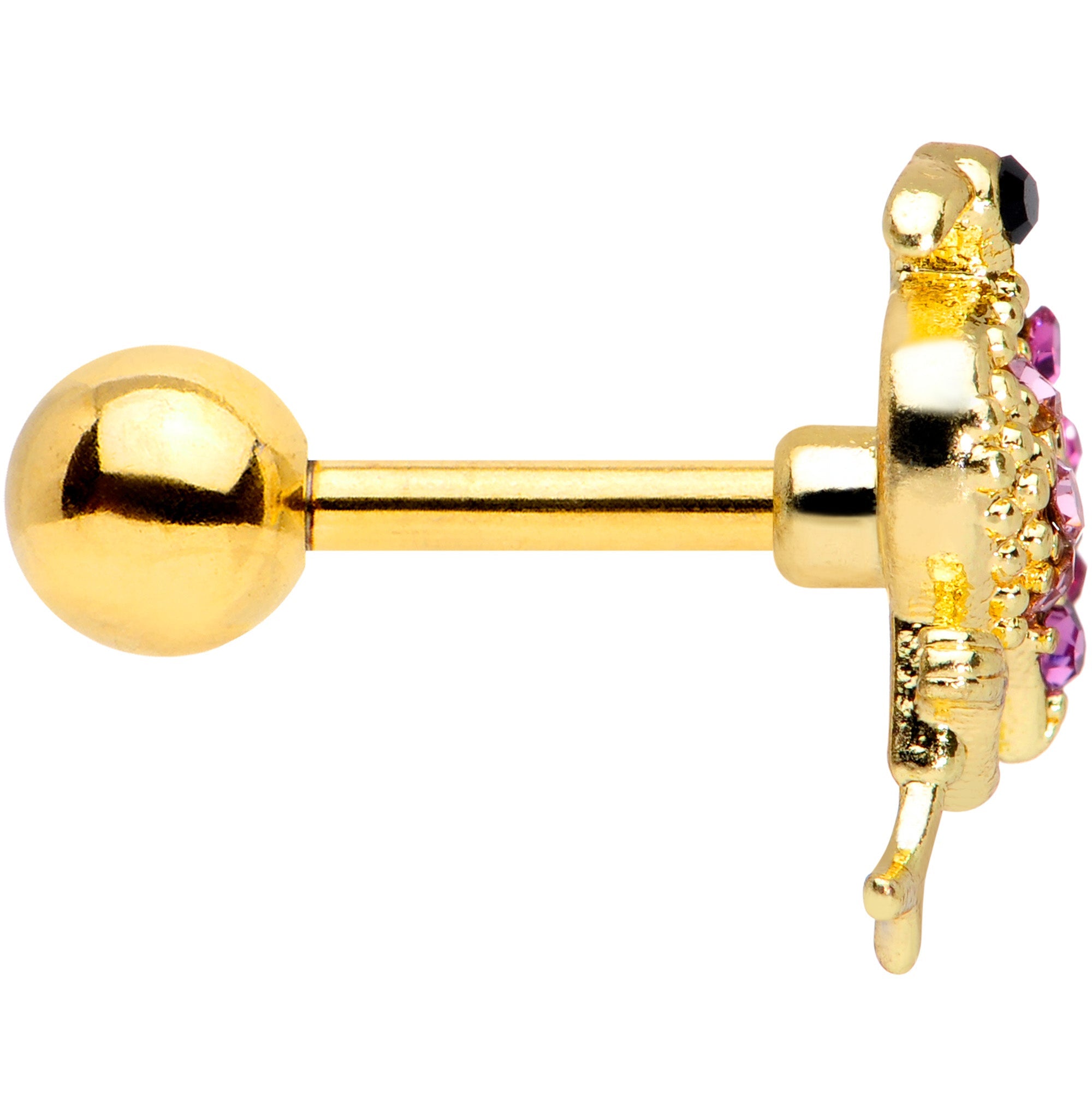 BodyCandy 16G 1/4 Pink Gem Gold Tone Fashion Flamingo Cartilage Tragus — lifestyle context