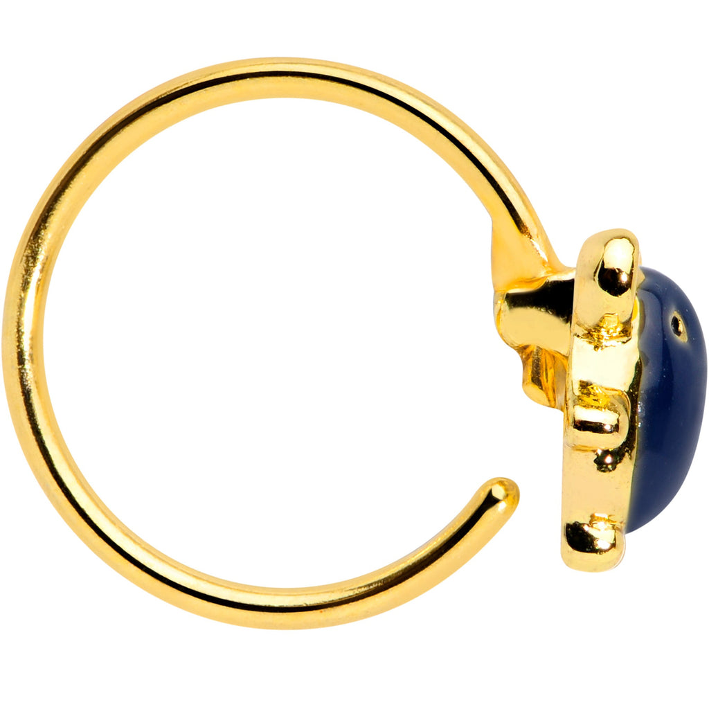 BodyCandy 20G 5/16 Gold Tone Black Mouse Nose Hoop — lifestyle context