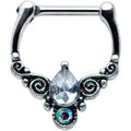 BodyCandy 16G 5/16 Clear Aurora Gem Scrolling Drop Cartilage Clicker — main product shot
