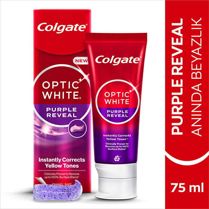 Colgate Optic White Purple Reveal Toothpaste 75ml - Whitening Formula