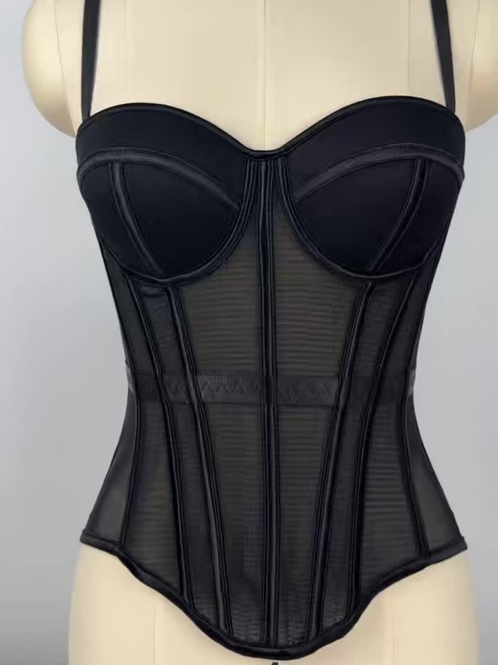 MyClosetAid Mesh See-Through Fishbone Corset — comparison shot