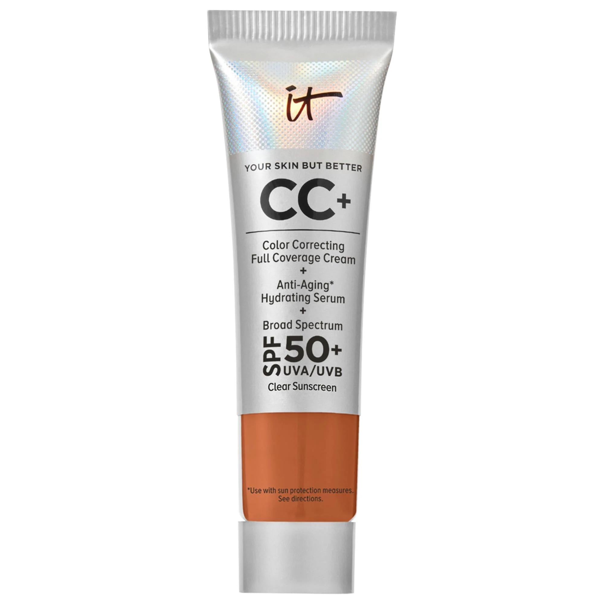 IT Cosmetics CC+ Cream Full Coverage Foundation SPF 50+: Hydrating, Anti-Aging, Color Correcting & Vegan - Conceals Acne, Dark Circles