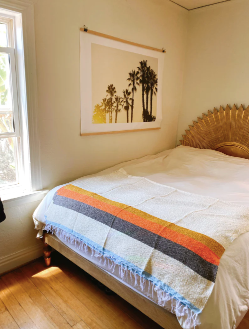 WONENA Sundream 70s - Sustainable Recycled Throw Blanket — construction detail