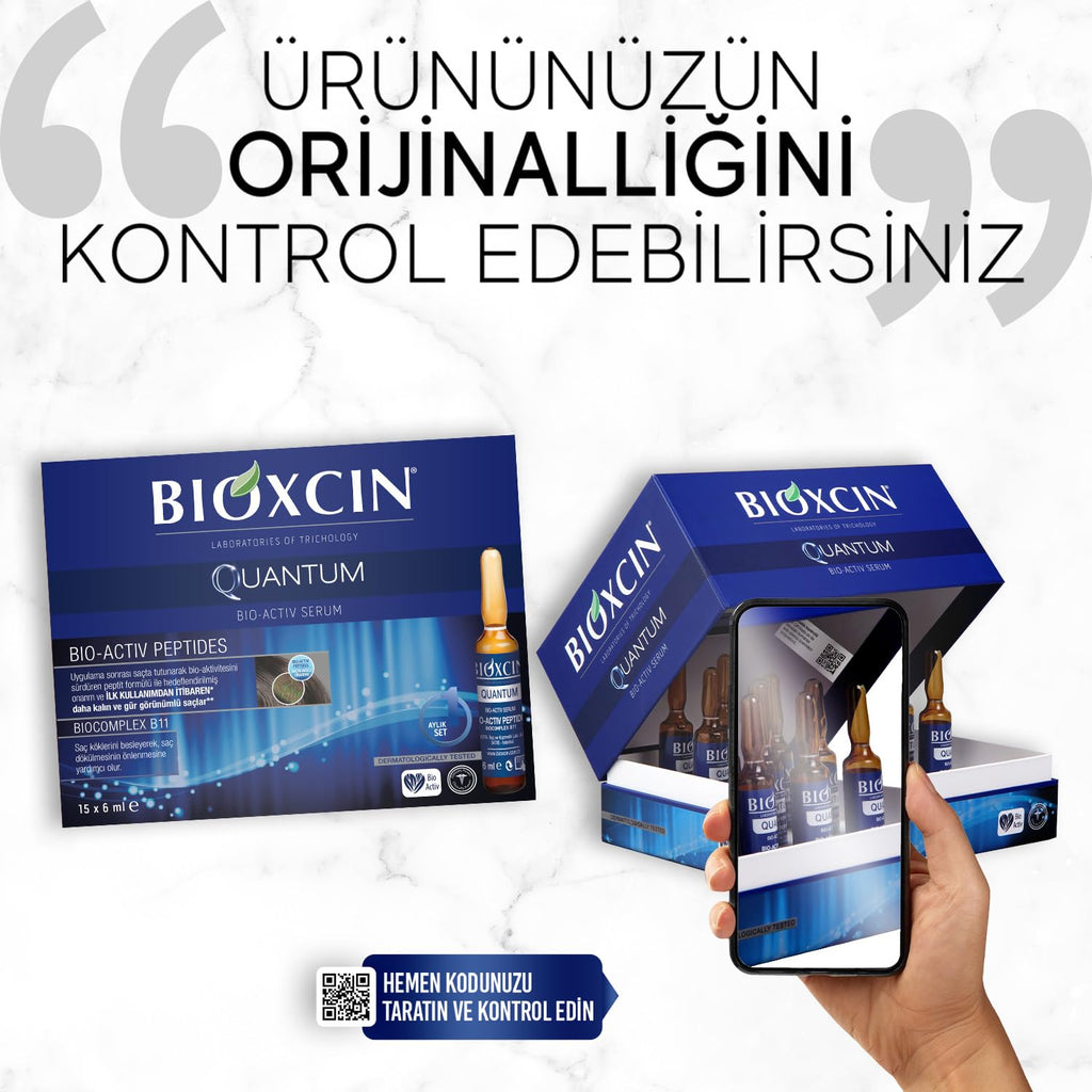 Bioxcin Quantum Bio-Activ Hair Serum - Nourishing Hair Care for Damaged Hair, 15x6 ml