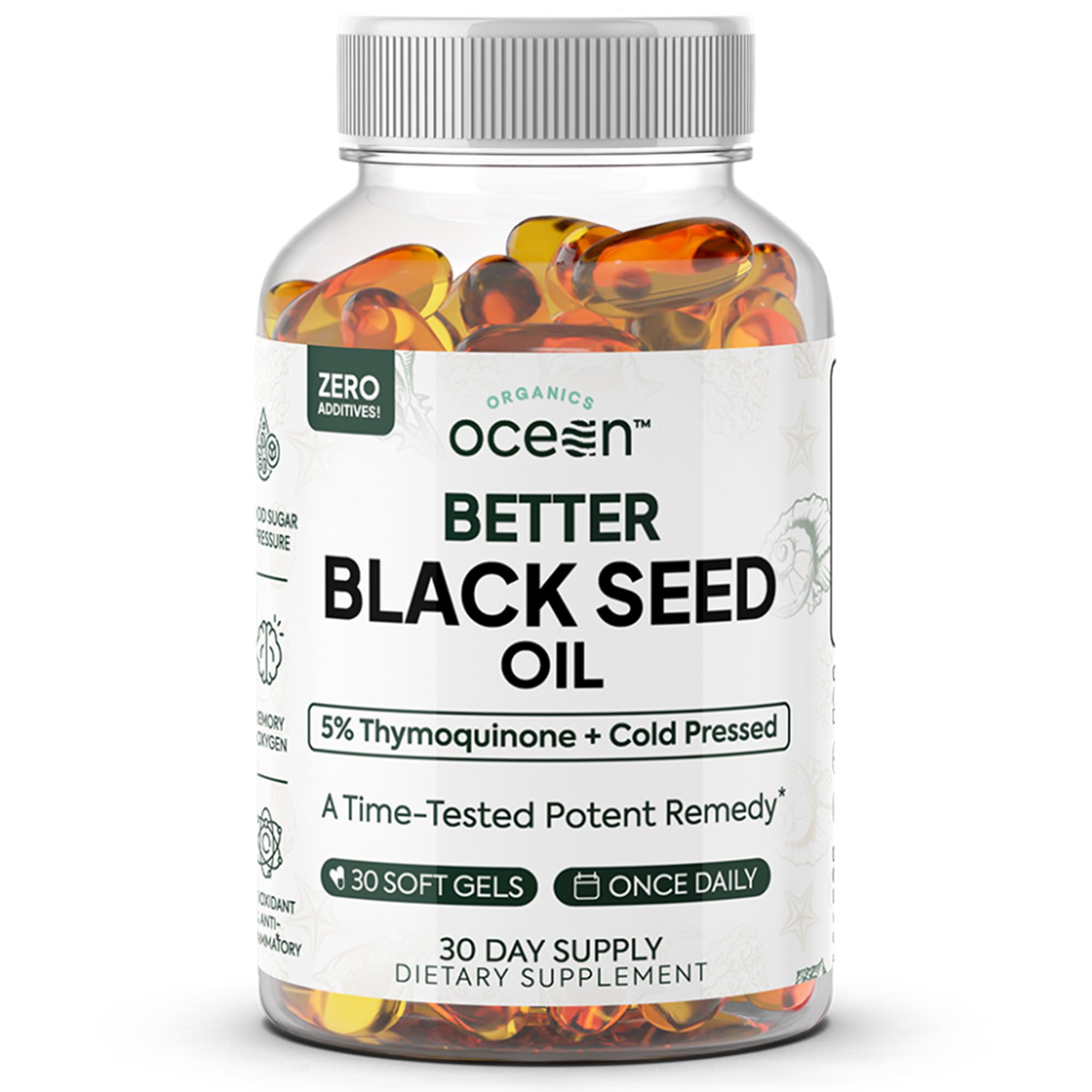 Ocean Cold-Pressed Black Seed Oil - 150ml Natural Health Supplement for Holistic Wellness