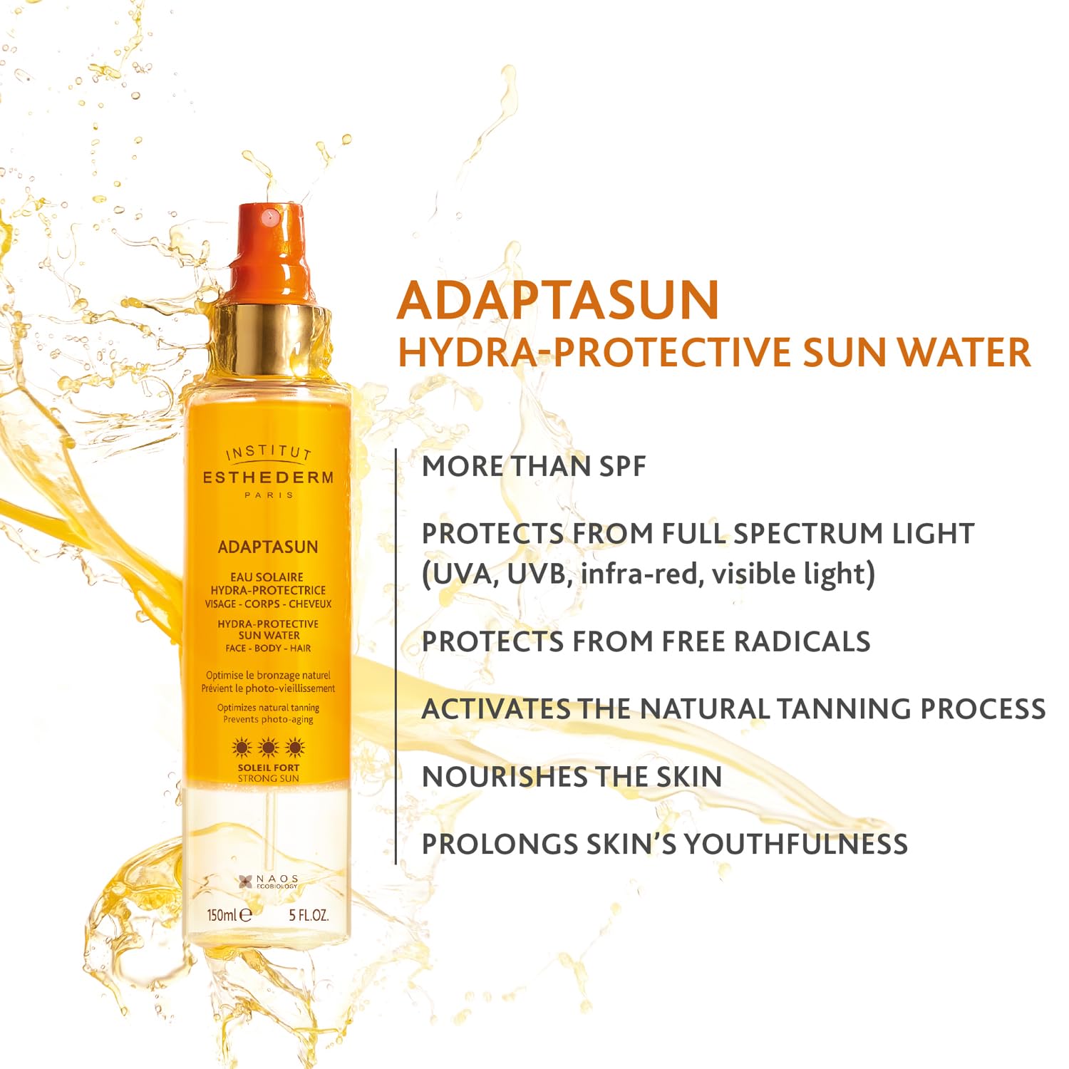 Esthederm Adaptasun Hydra-Protective Sun Water - 5.07 fl oz Sunscreen for Face, Body & Hair