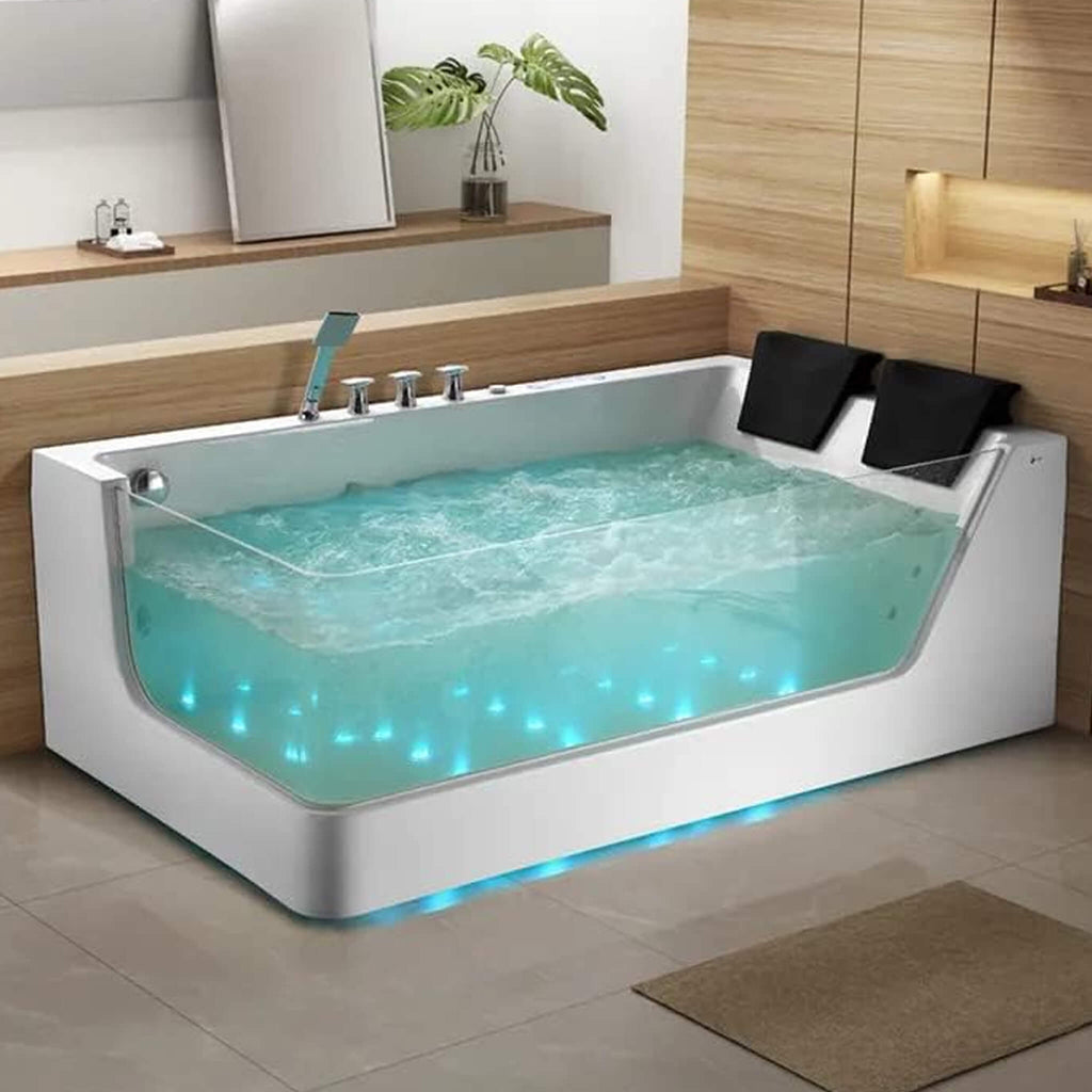 Nuvia Solstice 71-Inch Luxury 2-Person Acrylic Whirlpool Tub With LED Lights Jets And Faucet (SAK69173) – SAKSBY WHOLESALE, v