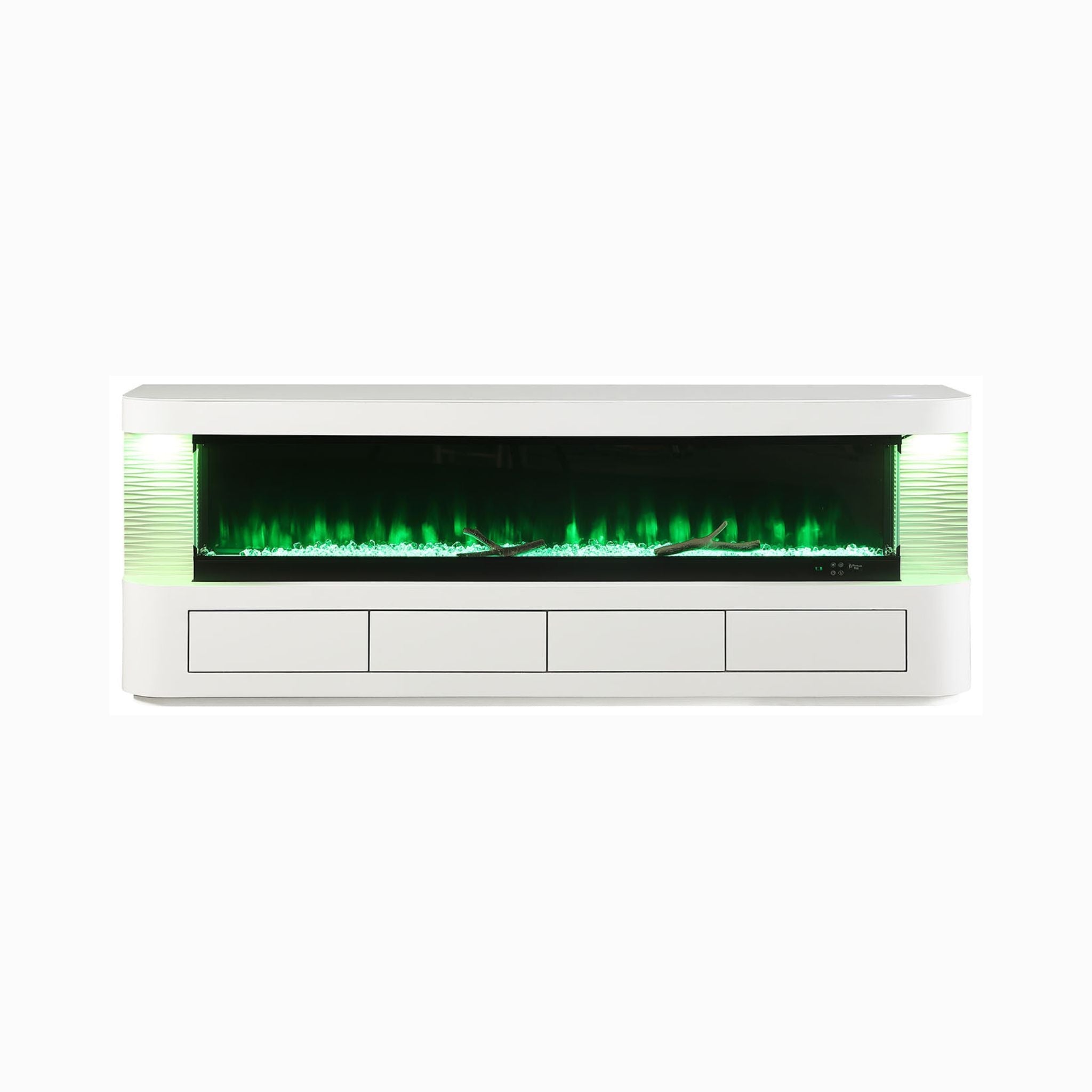 Nuvia 71-Inch Modern White Electric Fireplace TV Stand With 3-Level LED Brightness Setting [TV Stand Only] (SAK94120) – SAKSB