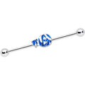 BodyCandy 14G Blue White Mummy Halloween Industrial Barbell 38mm — main product shot