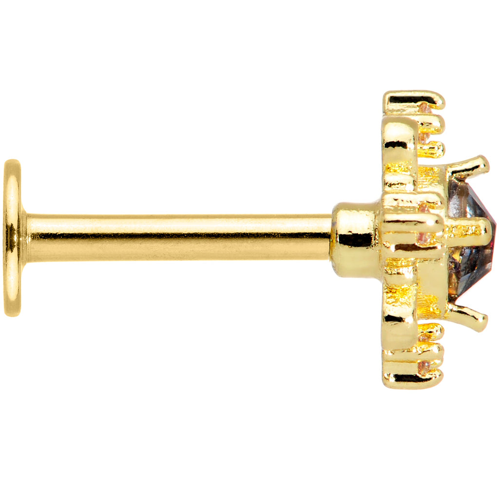 BodyCandy 16G 5/16 Purple Tourmaline Gold Tone Filigree Labret Tragus — lifestyle context