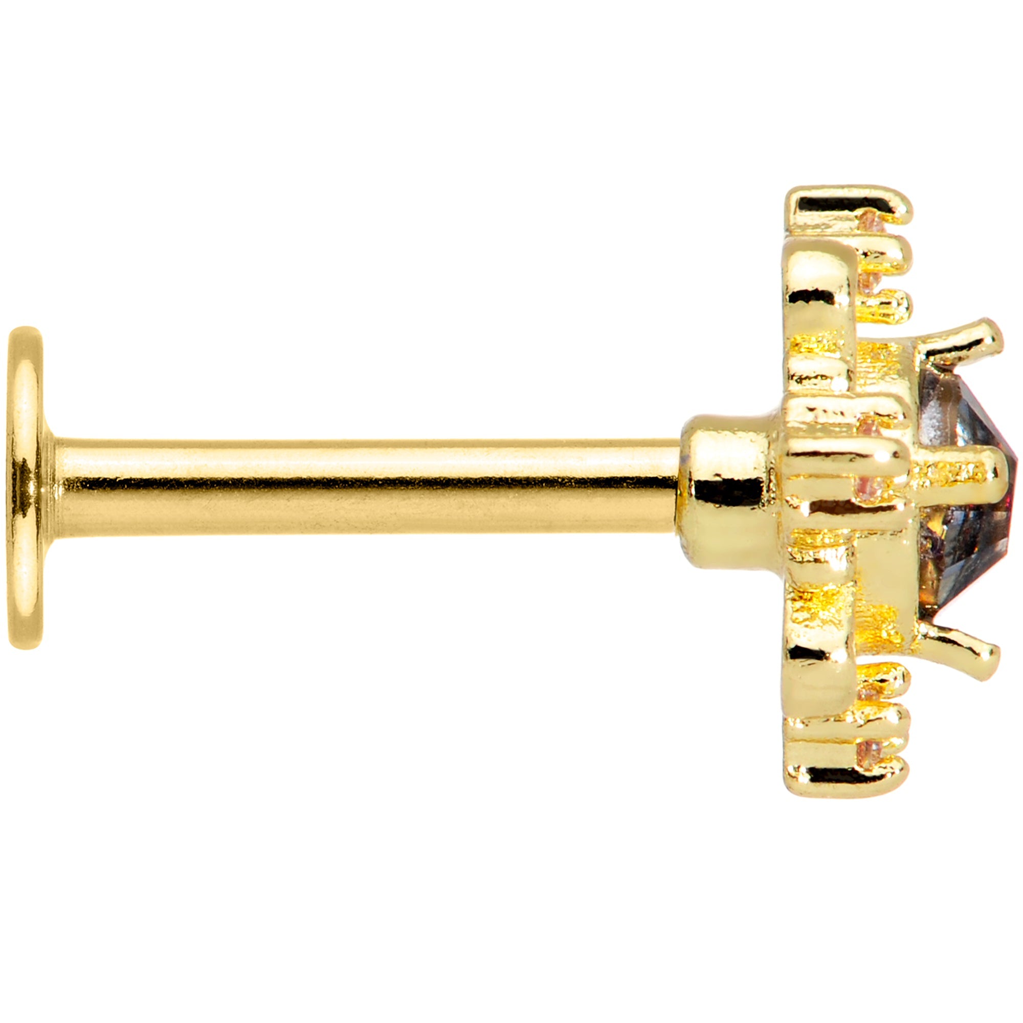BodyCandy 16G 5/16 Purple Tourmaline Gold Tone Filigree Labret Tragus — lifestyle context