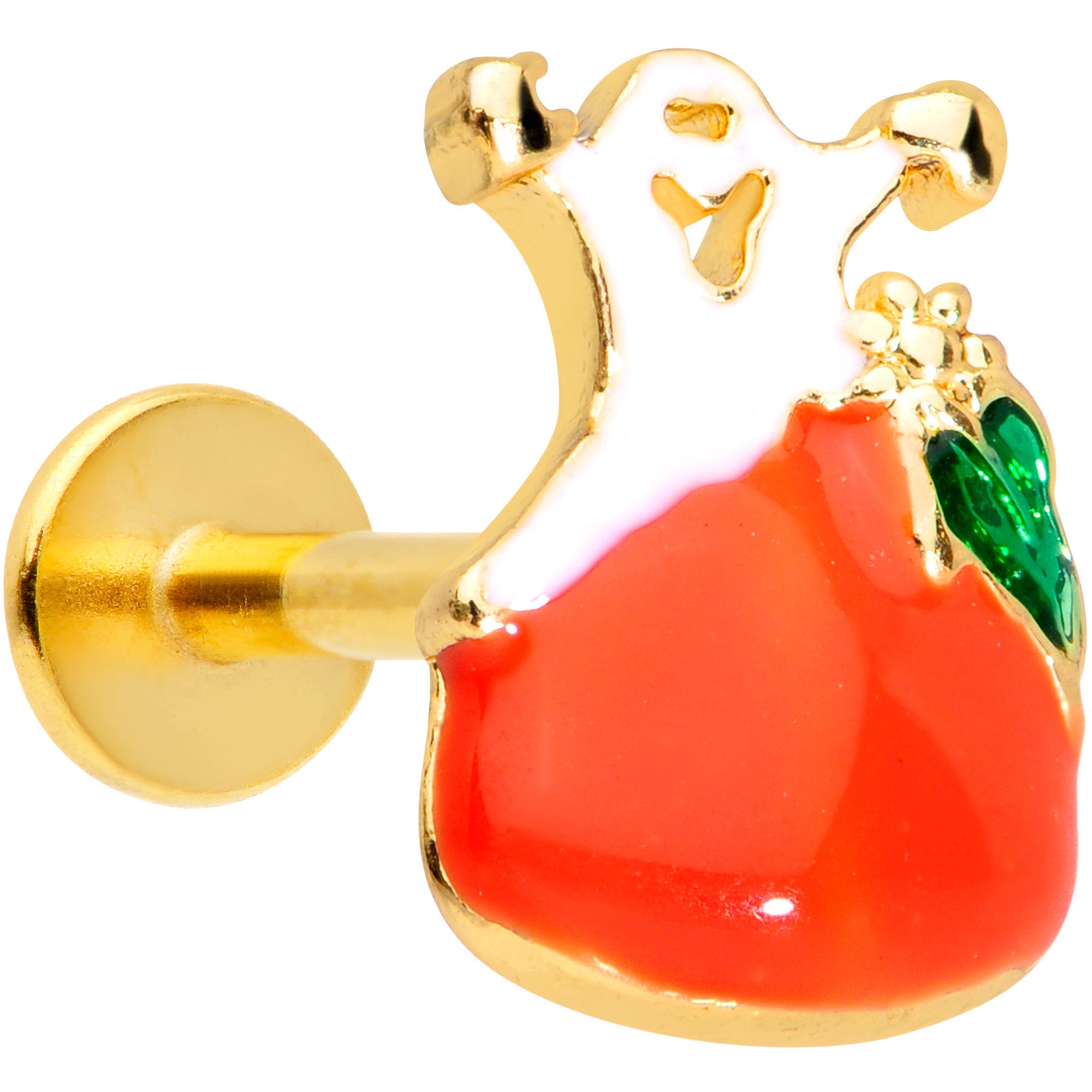 BodyCandy 16G 5/16 Gold Tone Haunted Pumpkin Halloween Labret Monroe Tragus — main product shot