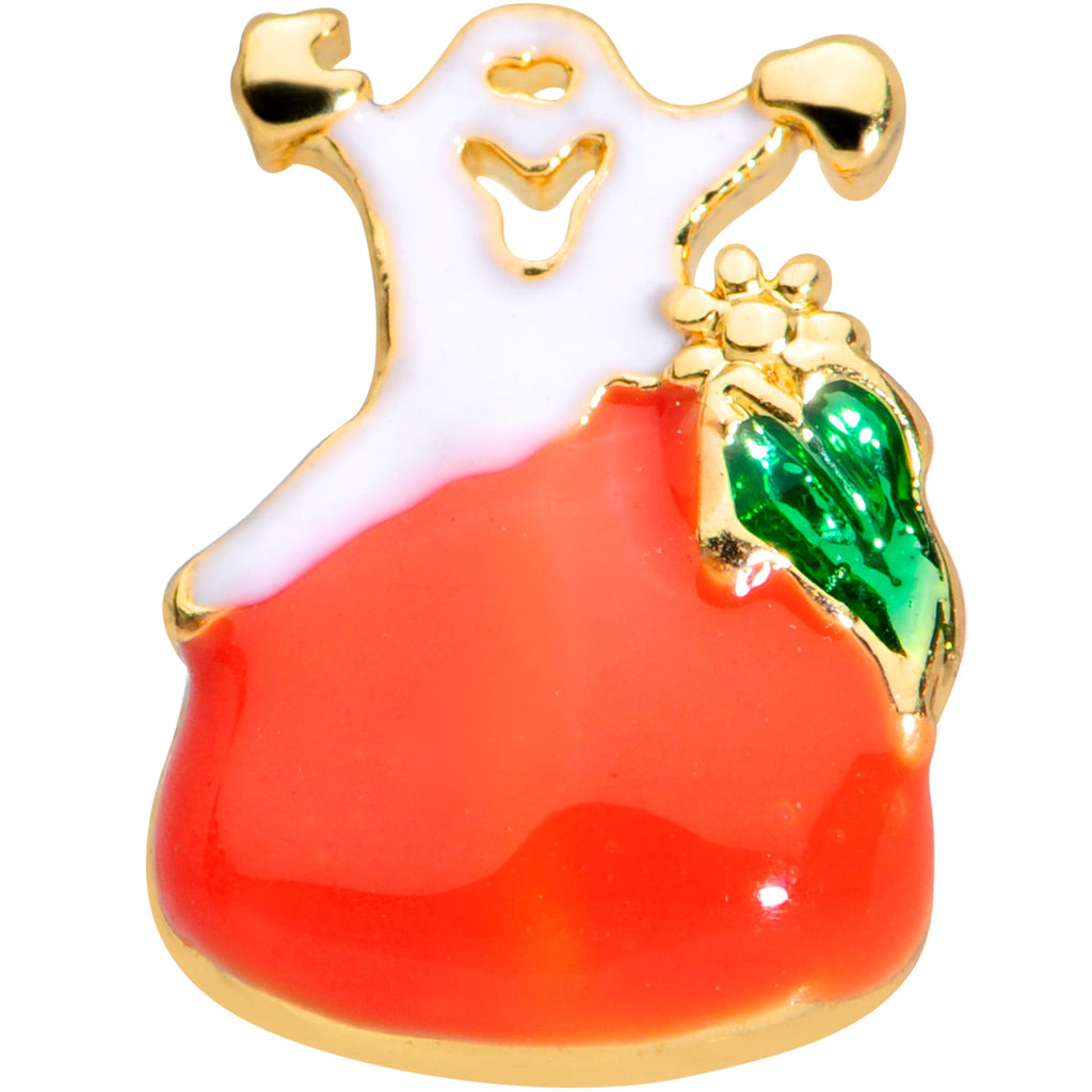 BodyCandy 16G 5/16 Gold Tone Haunted Pumpkin Halloween Labret Monroe Tragus — lifestyle context