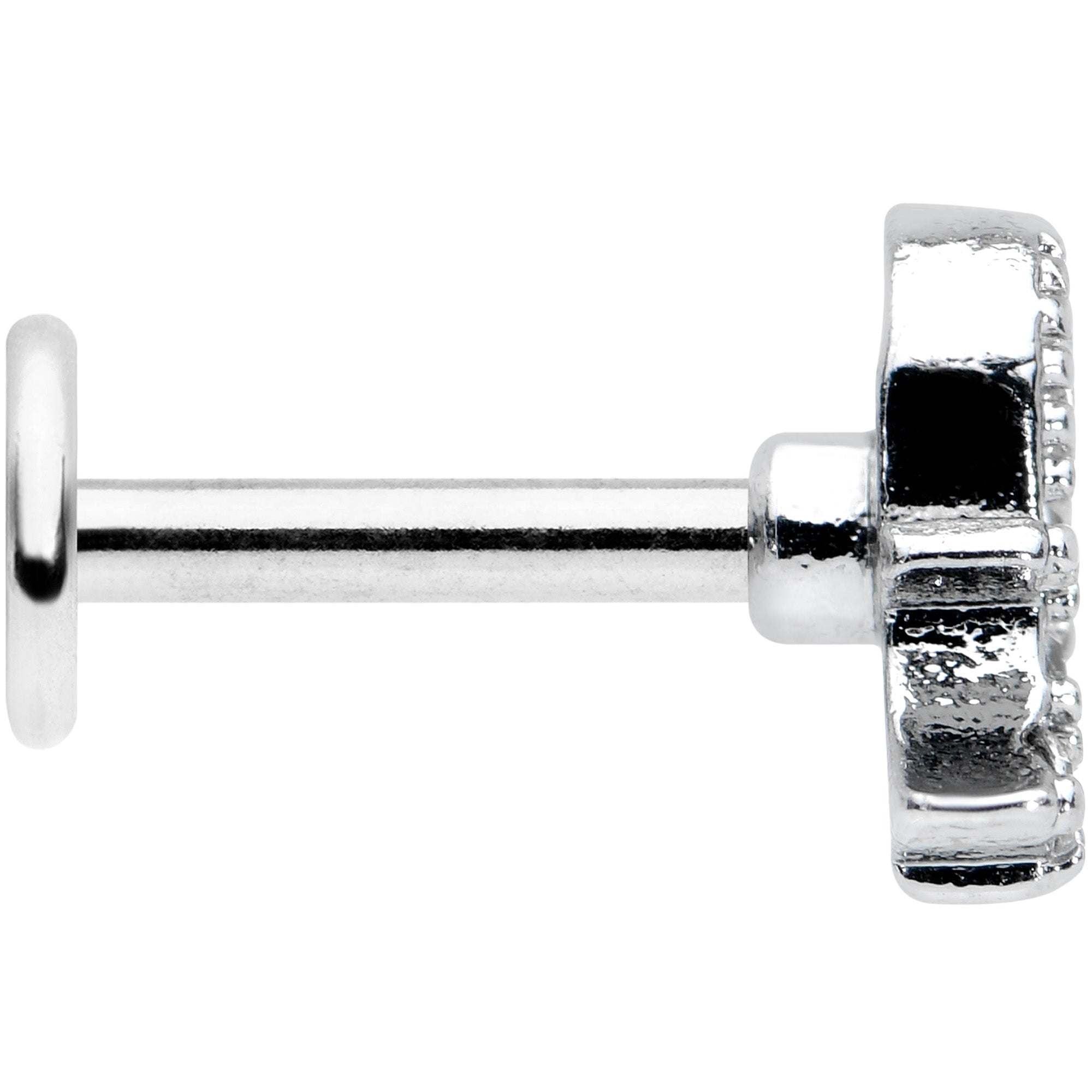 BodyCandy 16G 1/4 Clear Gem Scary Ghost Halloween Labret Monroe Tragus — lifestyle context