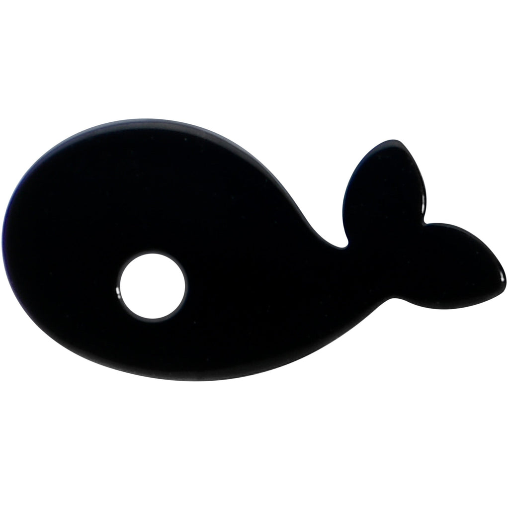 BodyCandy Black Cheery Nautical Whale Barbell Tongue Ring — detail close-up
