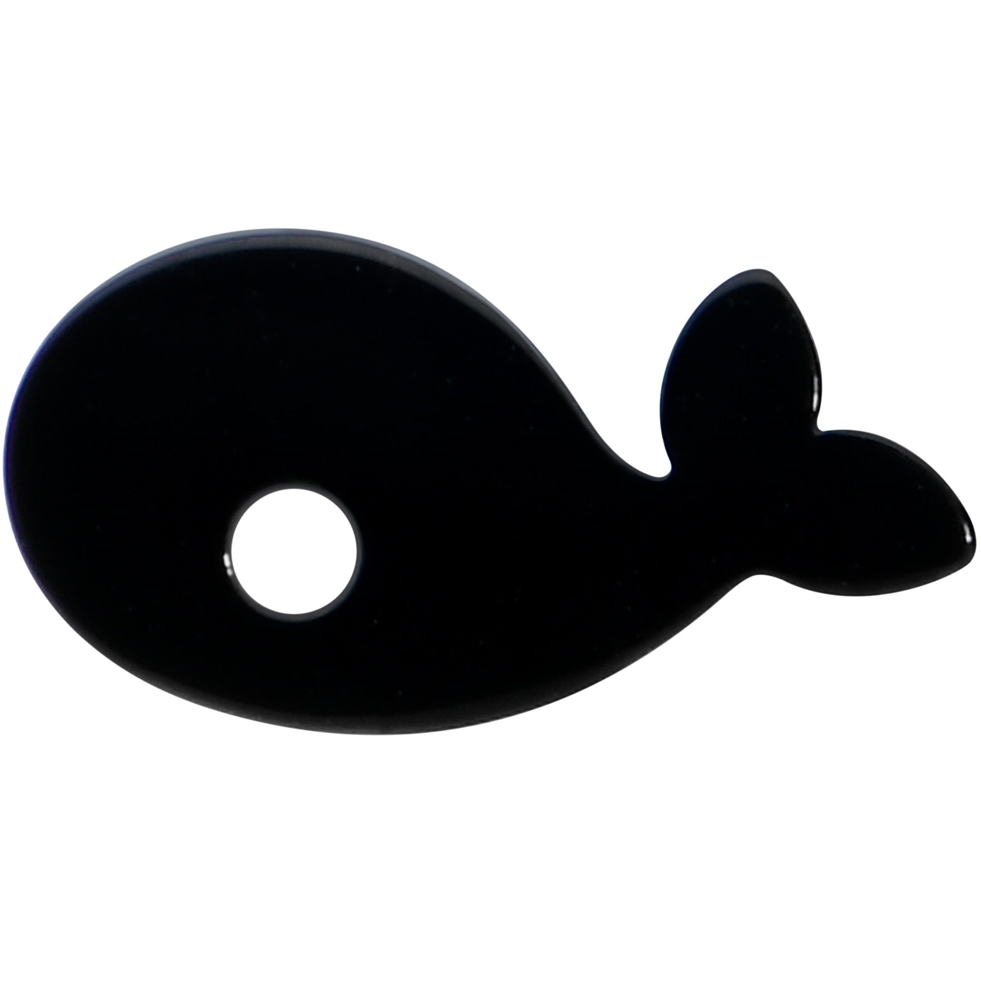 BodyCandy Black Cheery Nautical Whale Barbell Tongue Ring — detail close-up