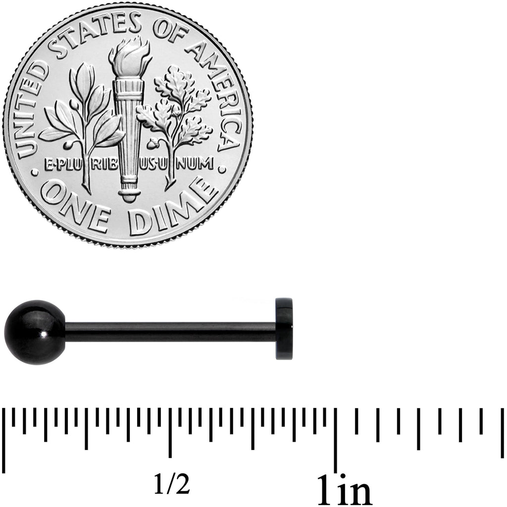 BodyCandy Black Cheery Nautical Whale Barbell Tongue Ring — side view