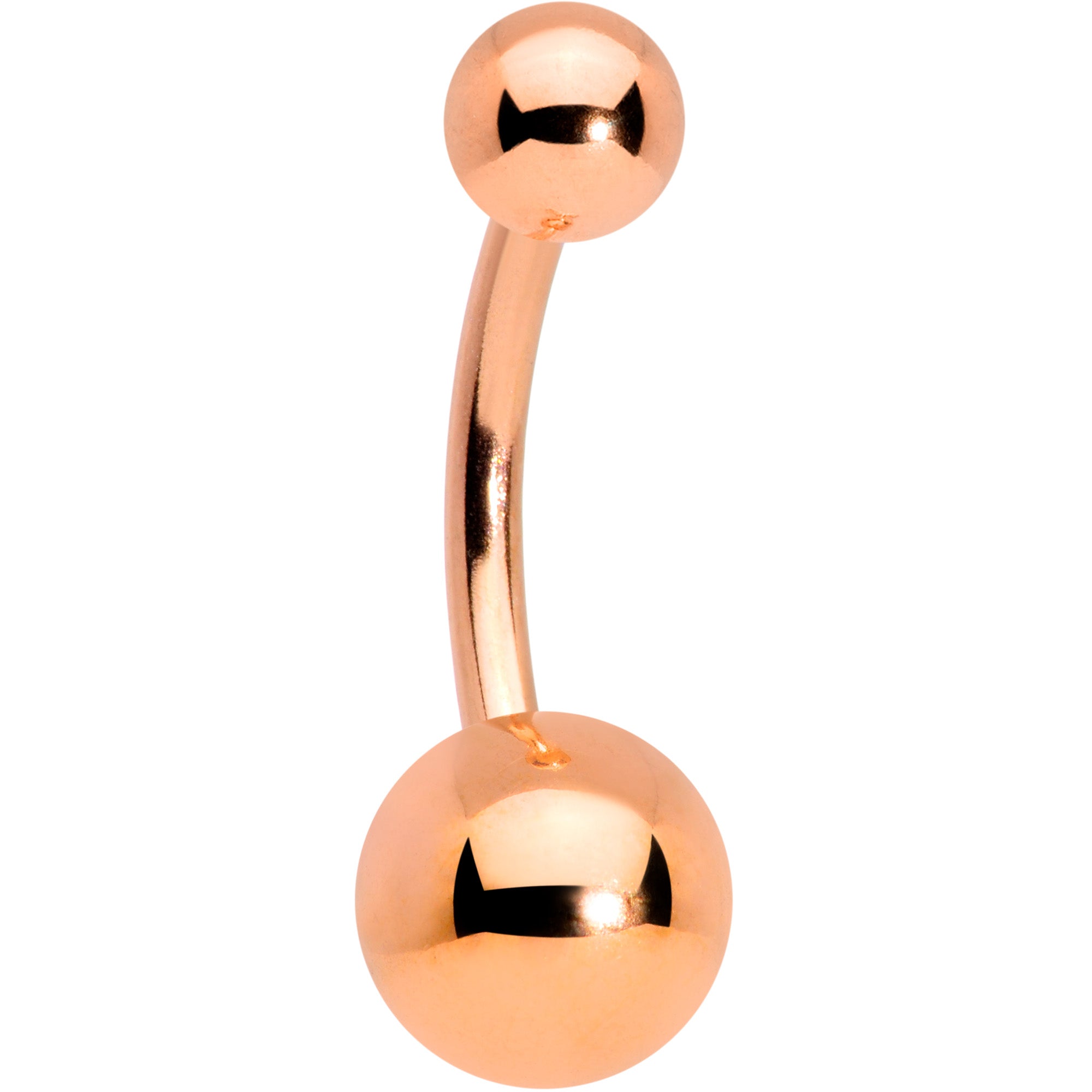 BodyCandy Clear CZ Gem Rose Gold Tone Elegance Belly Ring Set of 3 — detail close-up